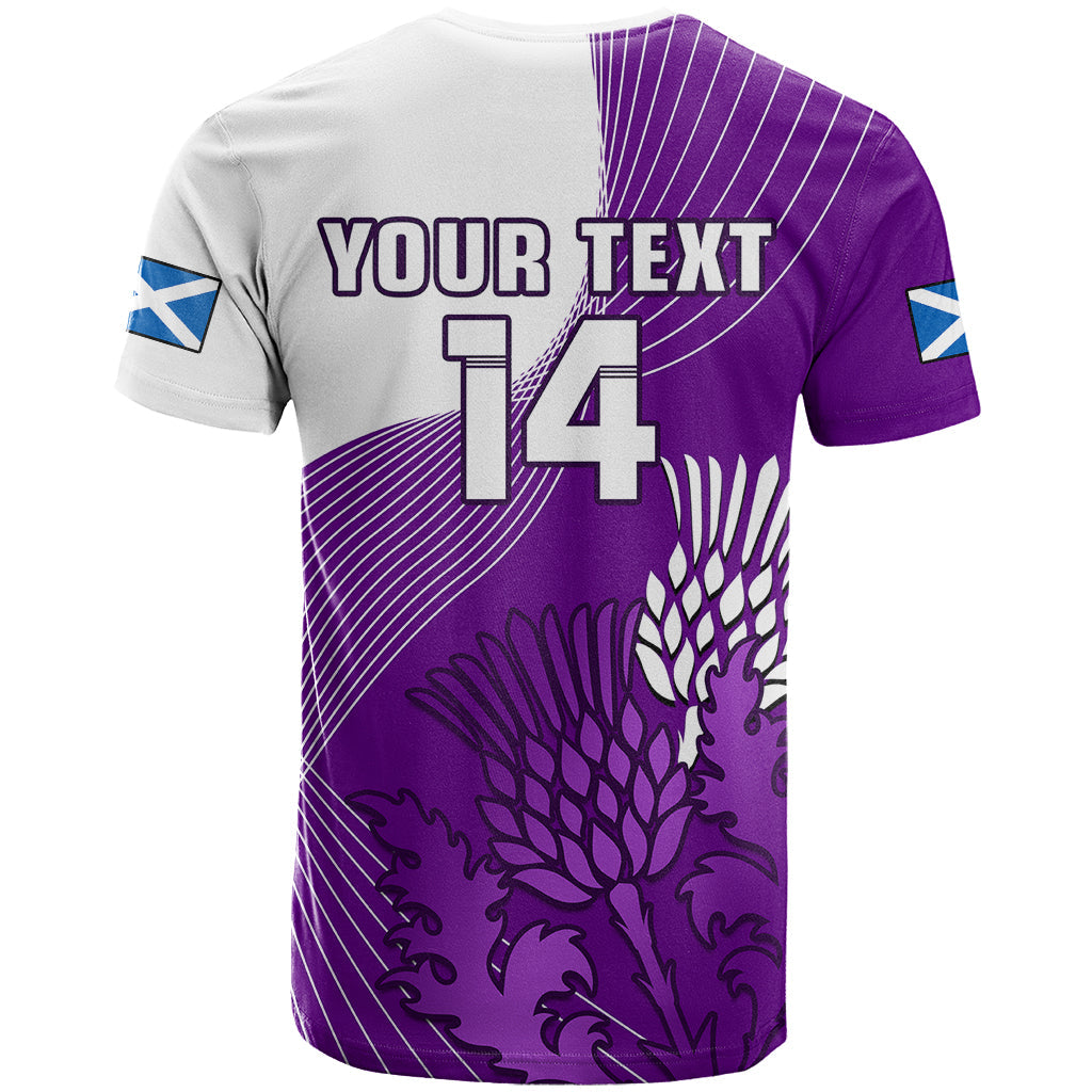 Custom Scotland Rugby T-Shirt Thistle Unique Go Scottish Purple Version Graphic Tee