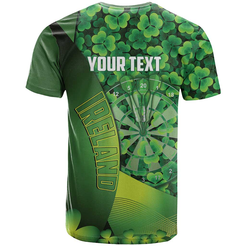 Personalised Ireland Darts T-Shirt Dartboard Irish Shamrock Pattern Graphic Tee