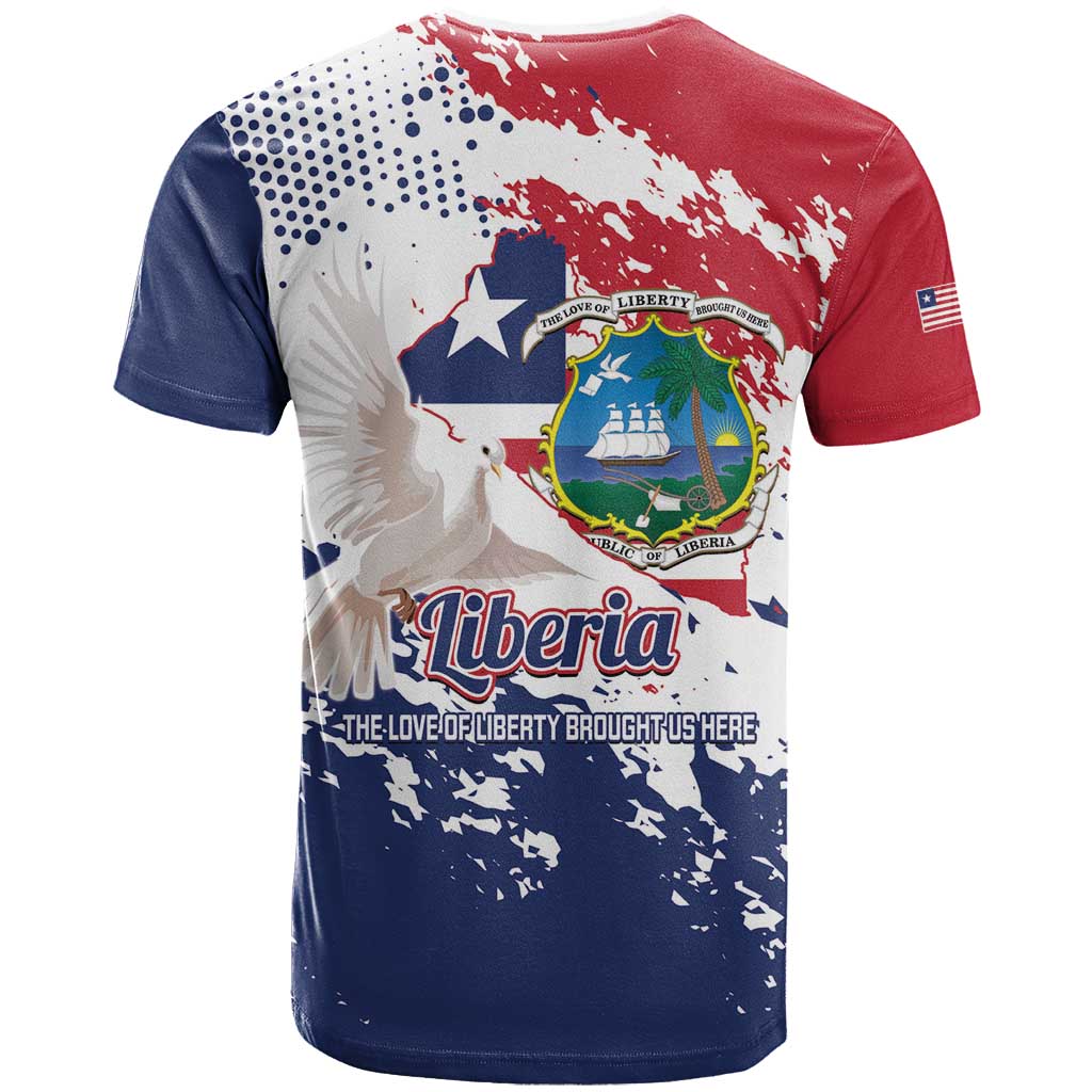 Liberia 1847 Independence Day T-Shirt Coat Of Arms Grunge Style Graphic Tee