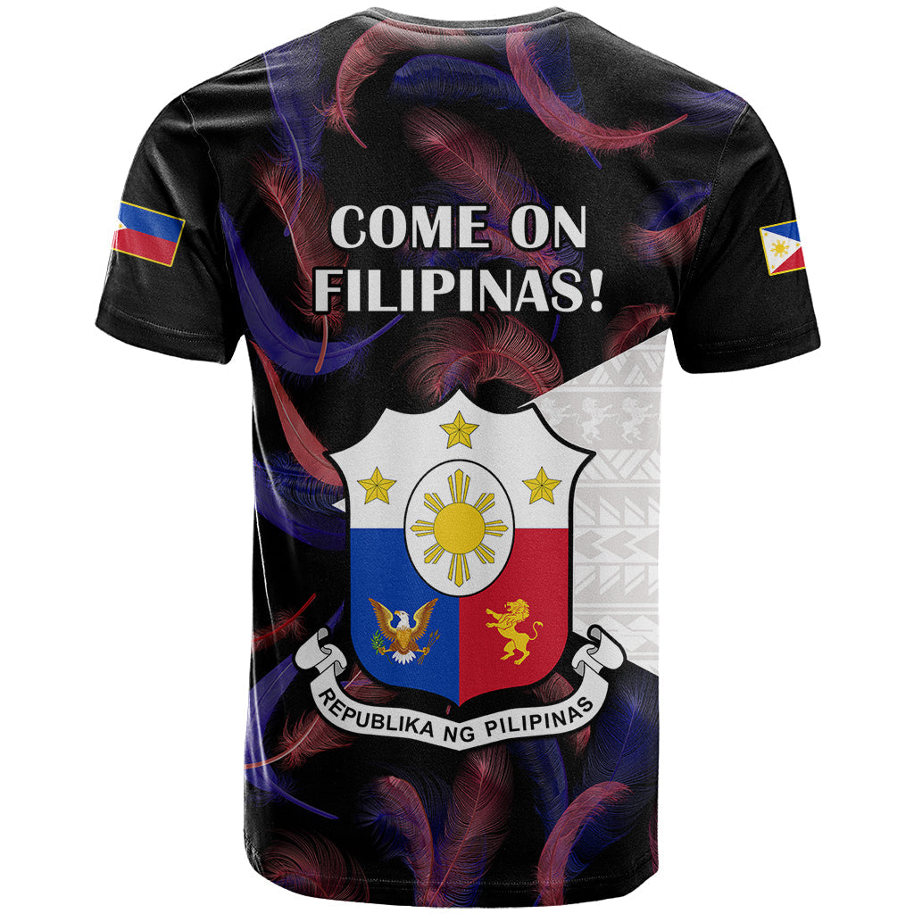 Philippines Football T-Shirt World Cup Go Filipinas Feather Black Version Graphic Tee