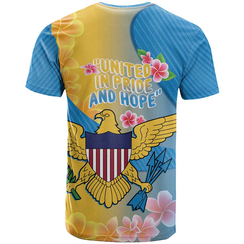 US Virgin Islands T-Shirt Coat of Arms Plumeria Curve Style Graphic Tee