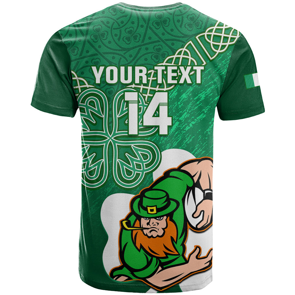 Custom Ireland Rugby T-Shirt 2024 Irish Shamrocks With Celtic Pattern Graphic Tee
