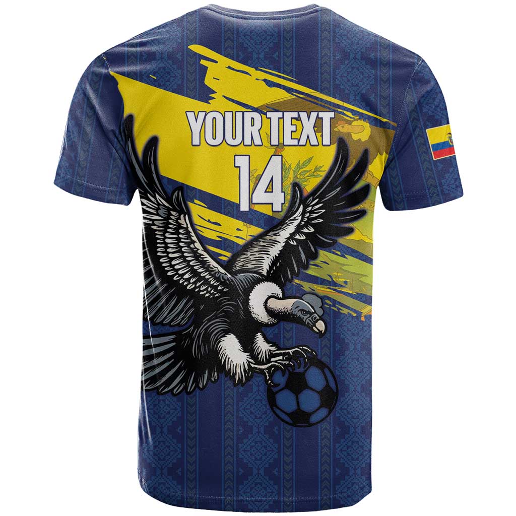 Ecuador Football Custom T-Shirt 2026 Vamos La Tri Blue South America Pattern Graphic Tee