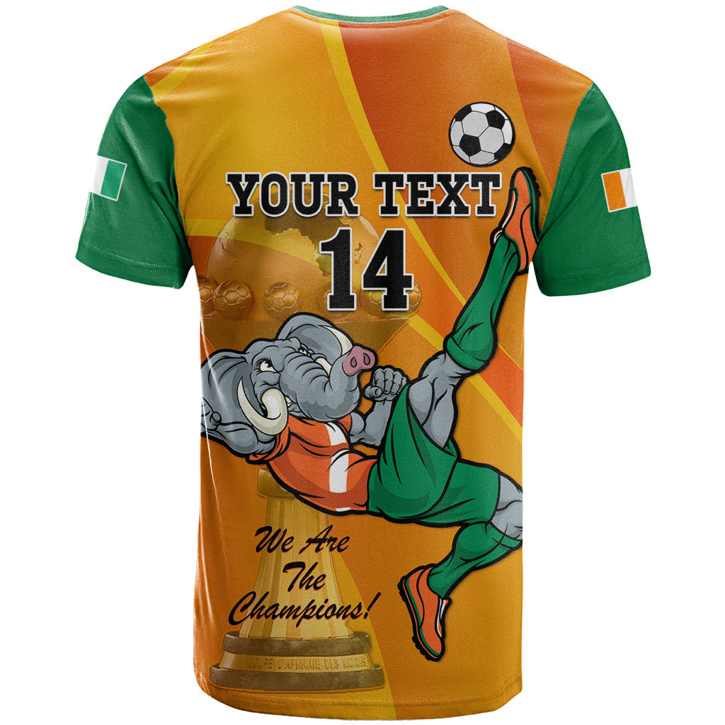 Custom Ivory Coast Football T-Shirt 2024 Mascot With Champions Trophy Graphic Tee