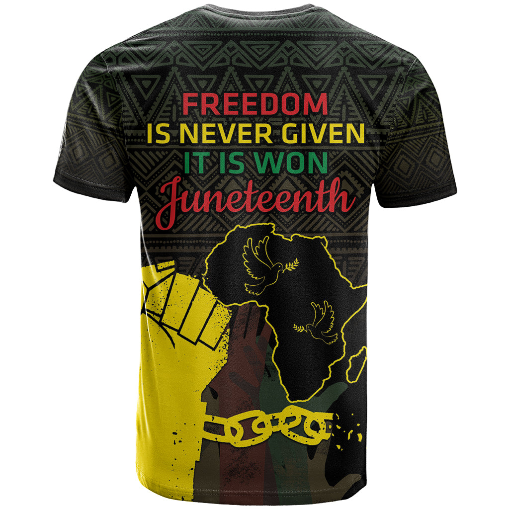 Juneteenth Freedom Day T-Shirt 1865 Black Independence African Pattern Graphic Tee