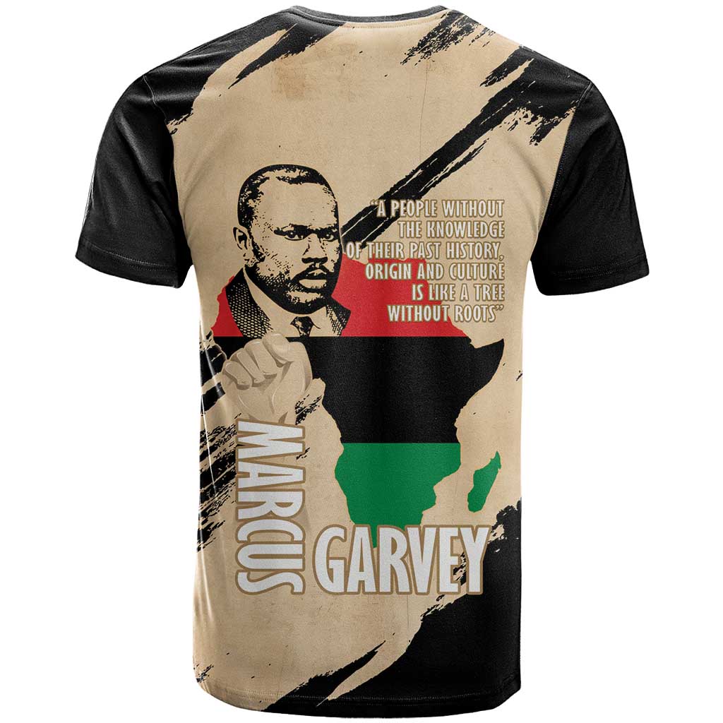 Marcus Garvey Day T-Shirt UNIA Flag Mix African Map Graphic Tee