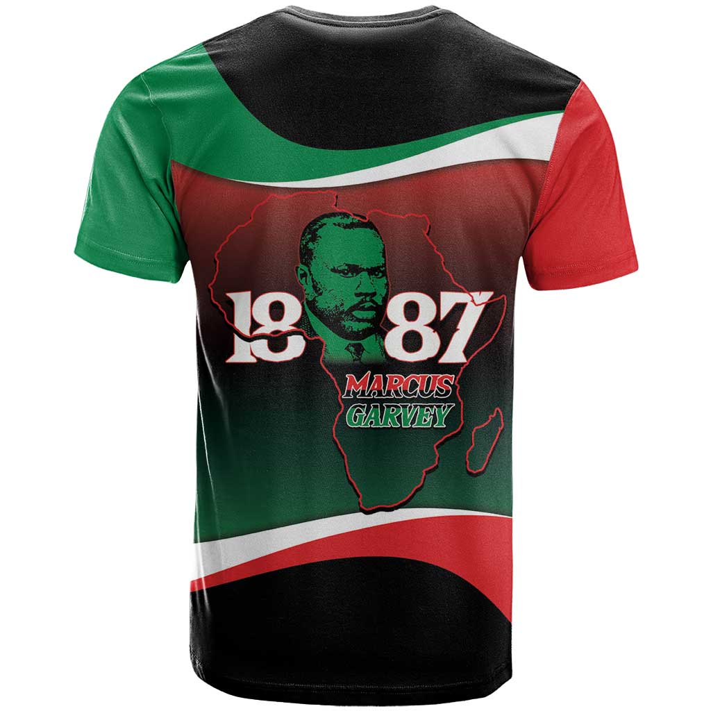 Marcus Garvey 1887 T-Shirt African Map Curves Style Graphic Tee