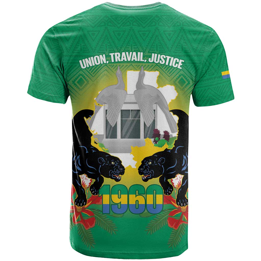 Gabon Independence Day T-Shirt Memorial Leon Mba Monument Graphic Tee