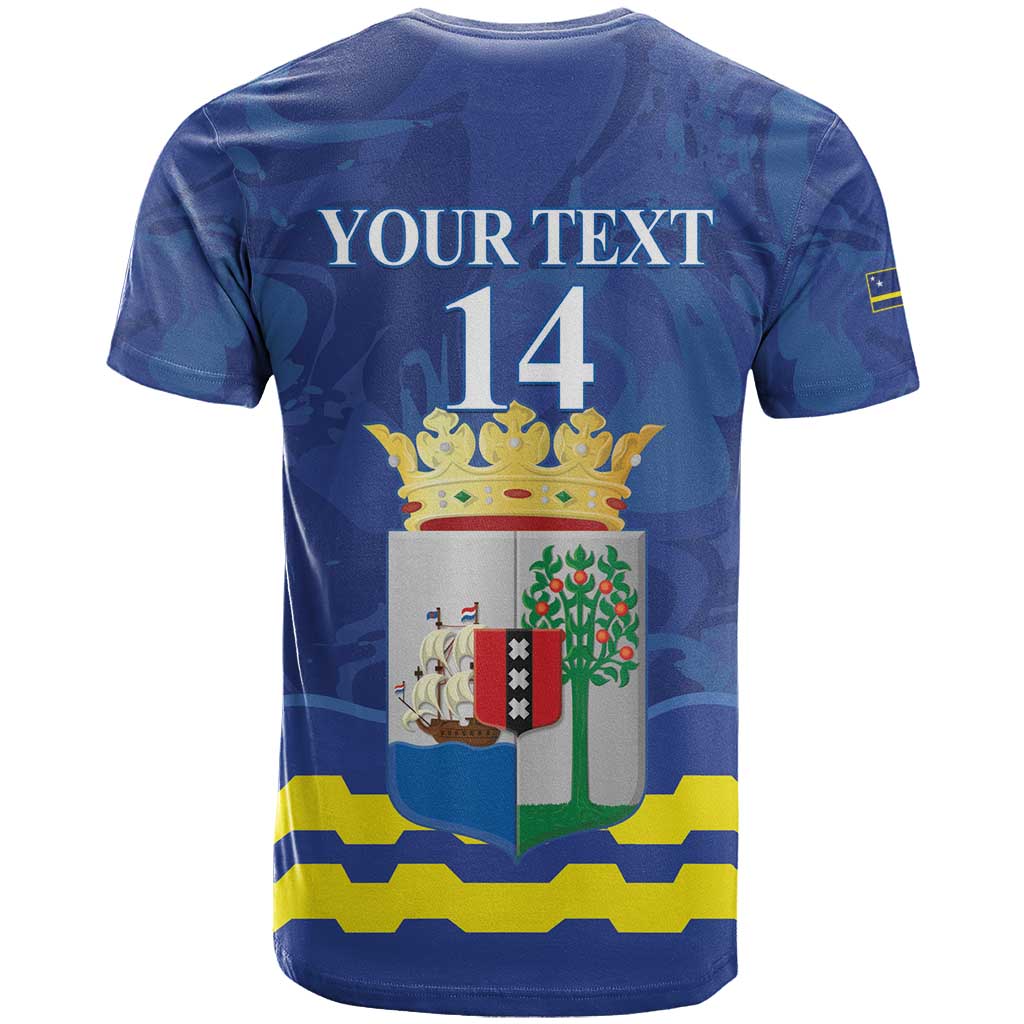 Custom Curacao Football T-Shirt La Familia Azul Graphic Tee