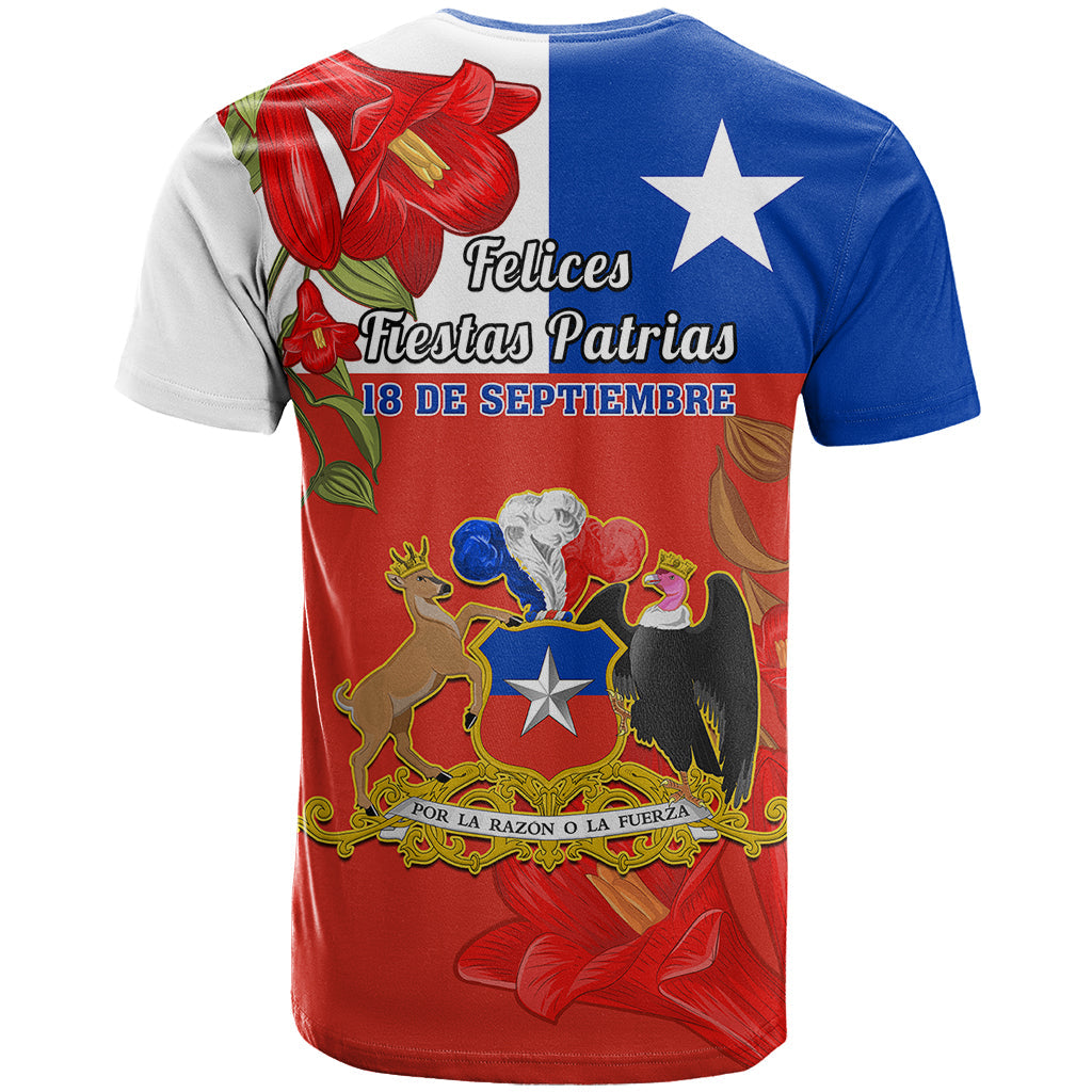 Chile Independence Day T-Shirt Chilean Copihue Felices Fiestas Patrias Graphic Tee