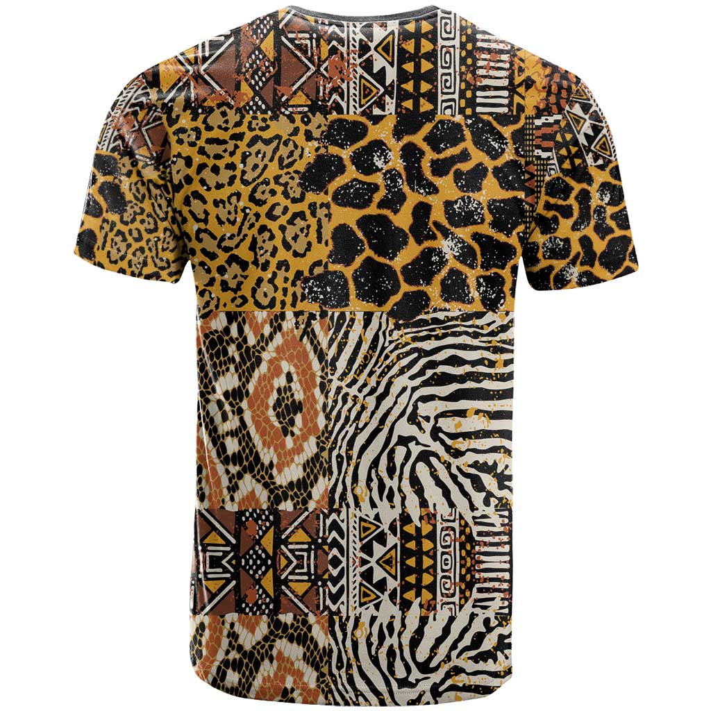 African Tribal Pattern With Wild Animal Skins T-Shirt Graphic Tee