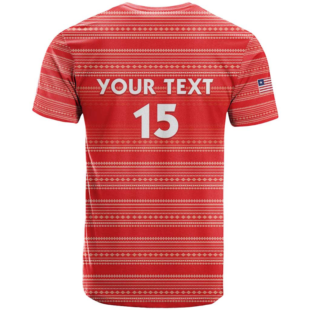 Custom Liberia Football T-Shirt Women Red Jersey Graphic Tee