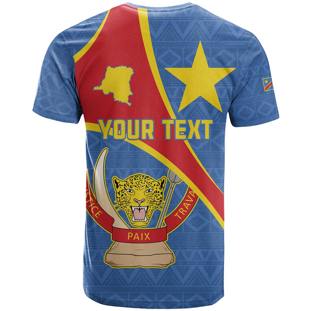 Personalised DR Congo T-Shirt Coat Of Arms African Pattern Graphic Tee
