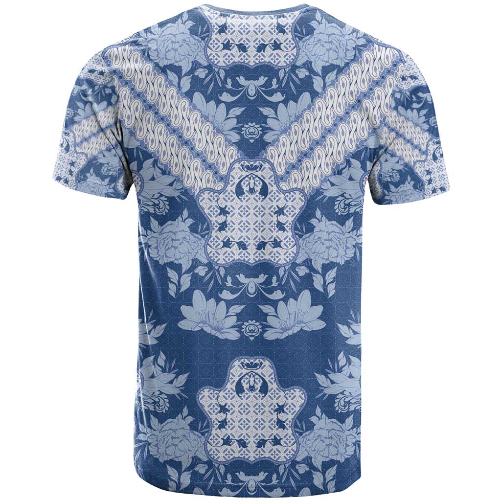 Indonesia Javanese Batik T-Shirt Nelson Mandela Madiba Blue Graphic Tee