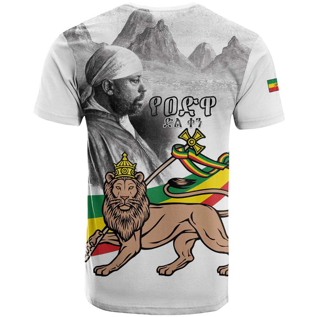 Adwa Victory Day T-Shirt Menelik II and Mount Soloda - Lion Of Judah Graphic Tee