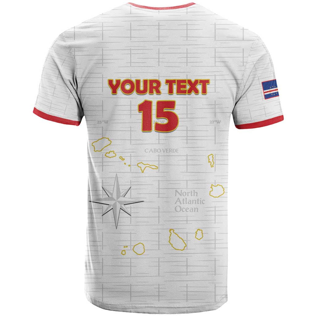 Custom Cape Verde Football T-Shirt Come On Tubaroes Azuis - White Graphic Tee