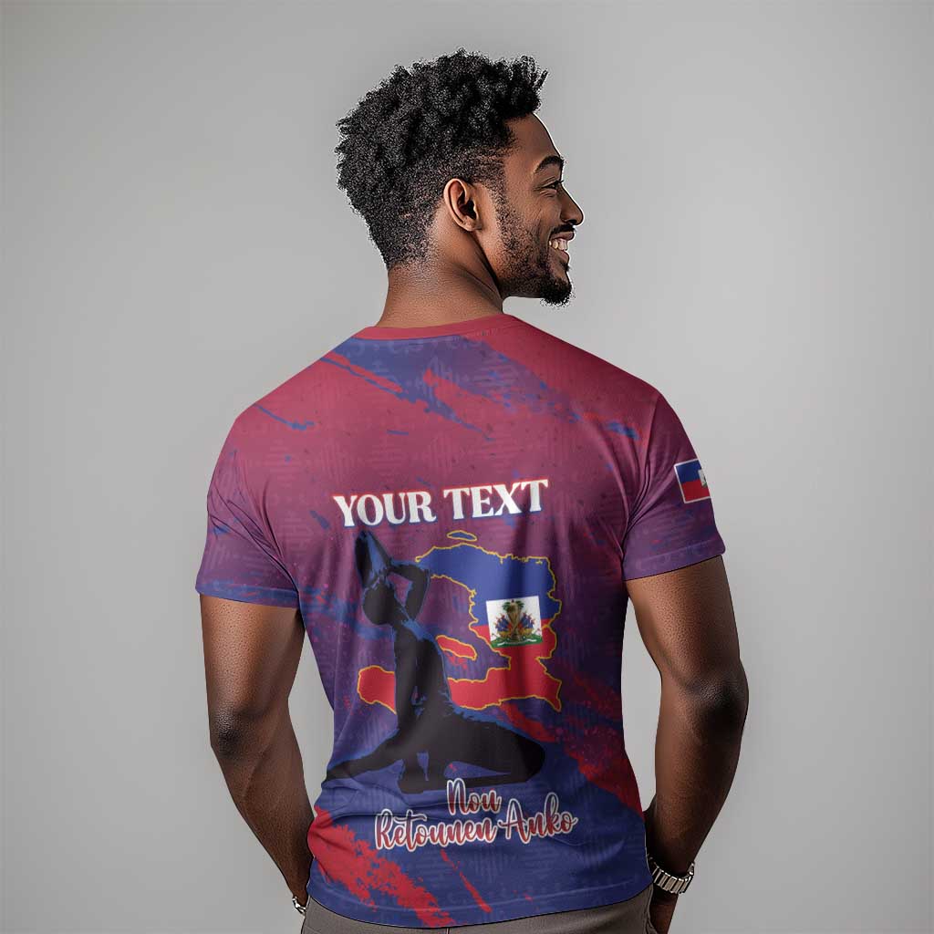 Personalized Afro-Haiti Football T-Shirt 2026 Nou Retounen Anko Graphic Tee