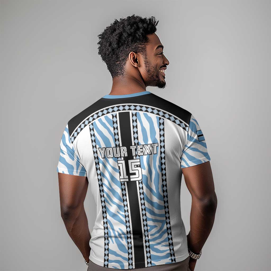 Custom Botswana Football T-Shirt Botswana Rising Again - Black Graphic Tee