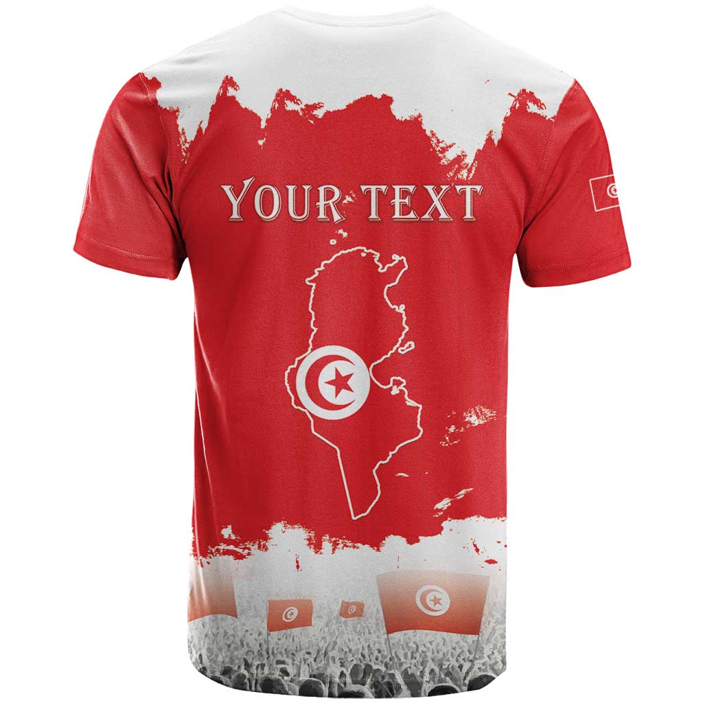 Personalised Tunisia Independence Day T-Shirt 69th Anniversary - Flag Map Graphic Tee