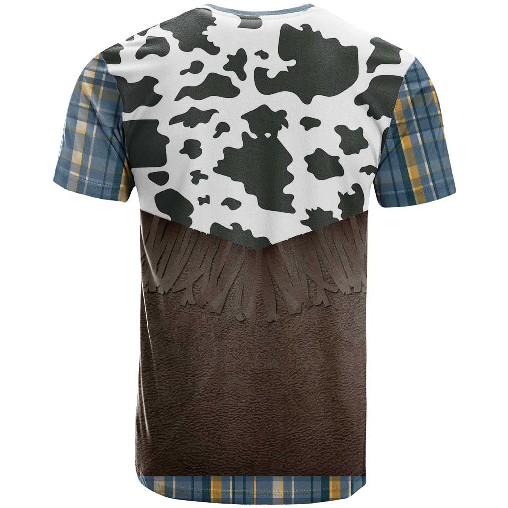 Cowboy Vest Costume T-Shirt Blue Yellow Plaid Pattern Graphic Tee