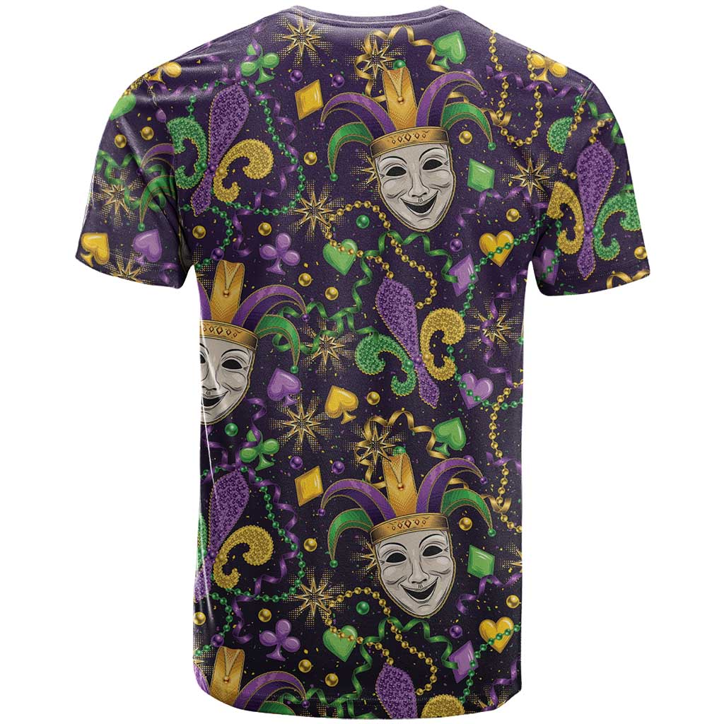 Mardi Gras Carnival Night T-Shirt Jester Mask Fantasy Graphic Tee