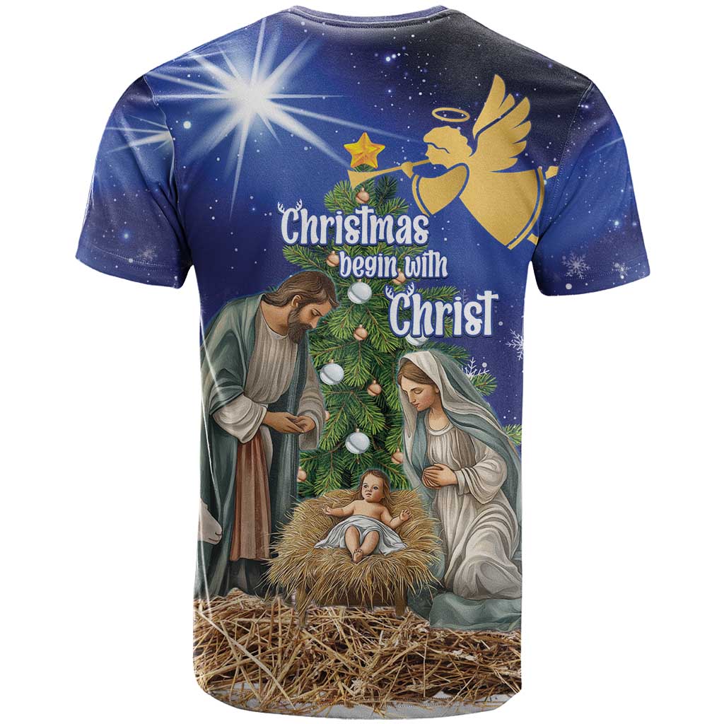 Lithuania Christmas T-Shirt Chistmas Begin With Christ Graphic Tee