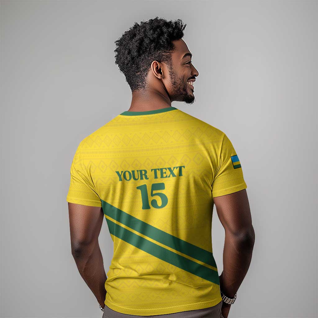 Custom Rwanda Football T-Shirt Pride Of Rwanda - Yellow Graphic Tee