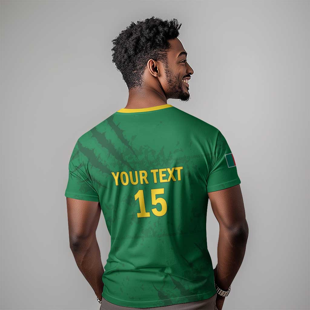 Custom Cameroon Football T-Shirt Go Les Lions Indomptables Go Graphic Tee