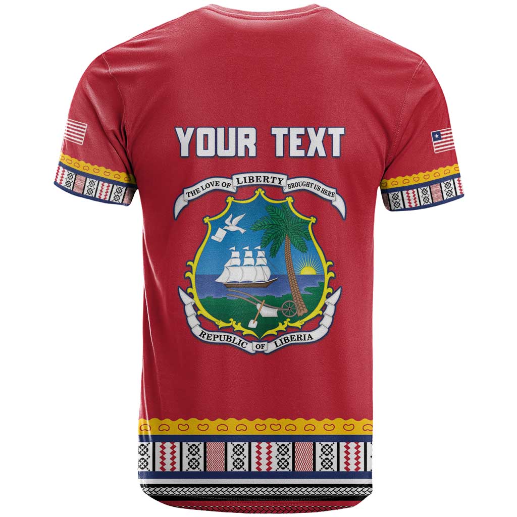Personalized Liberia Dashiki T-Shirt Red Color Graphic Tee
