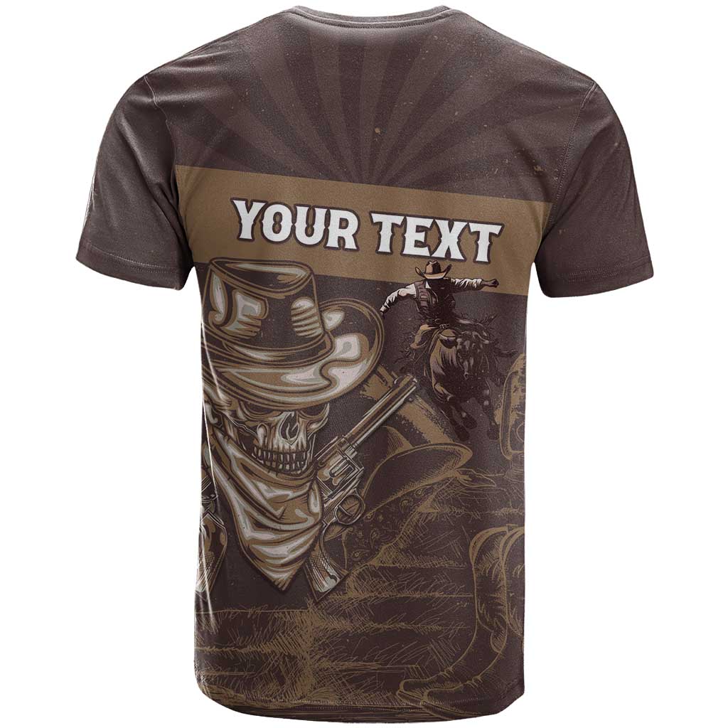 Personalised Skull Cowboy T-Shirt Vintage Style Graphic Tee