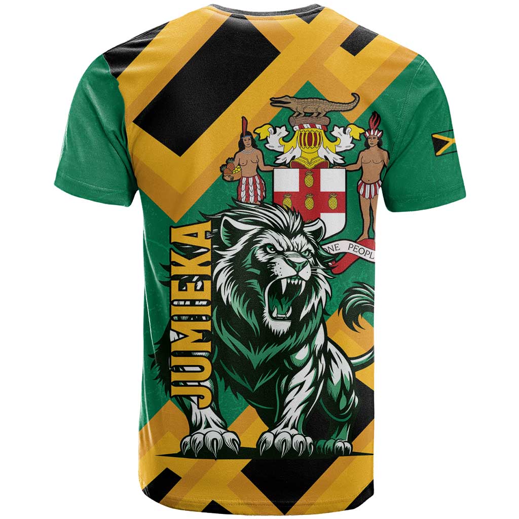 Jamaica Lion T-Shirt Coat Of Arms - Sporty Style Graphic Tee