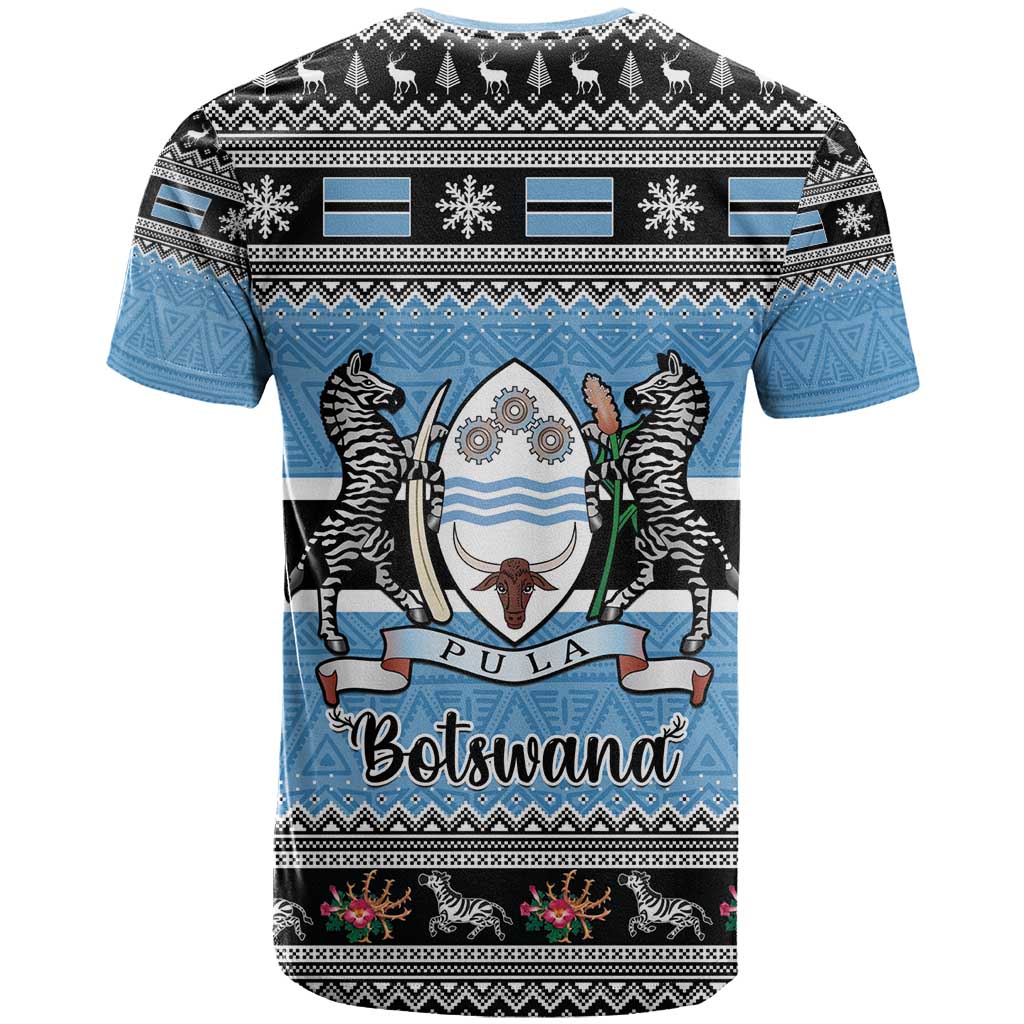 Botswana Christmas T-Shirt Coat Of Arms Muve neKisimusi Graphic Tee