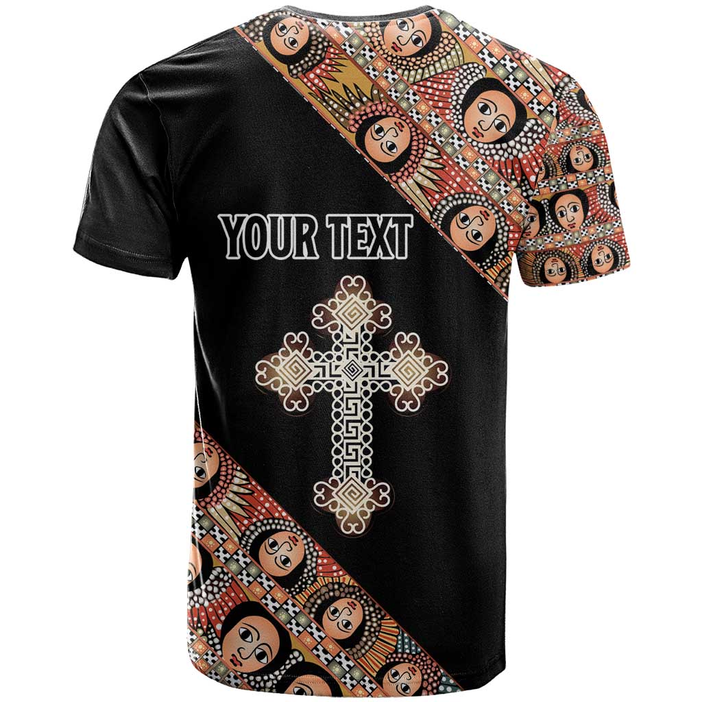 Personalized Ethiopian Orthodox Church Angel T-Shirt Black Color Graphic Tee