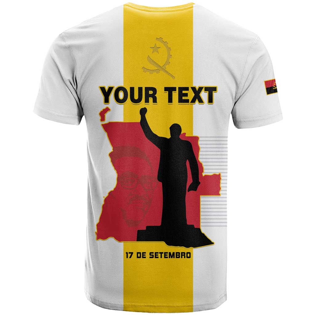 Personalized Angola National Heroes Day T-Shirt Agostinho Neto With Map Graphic Tee