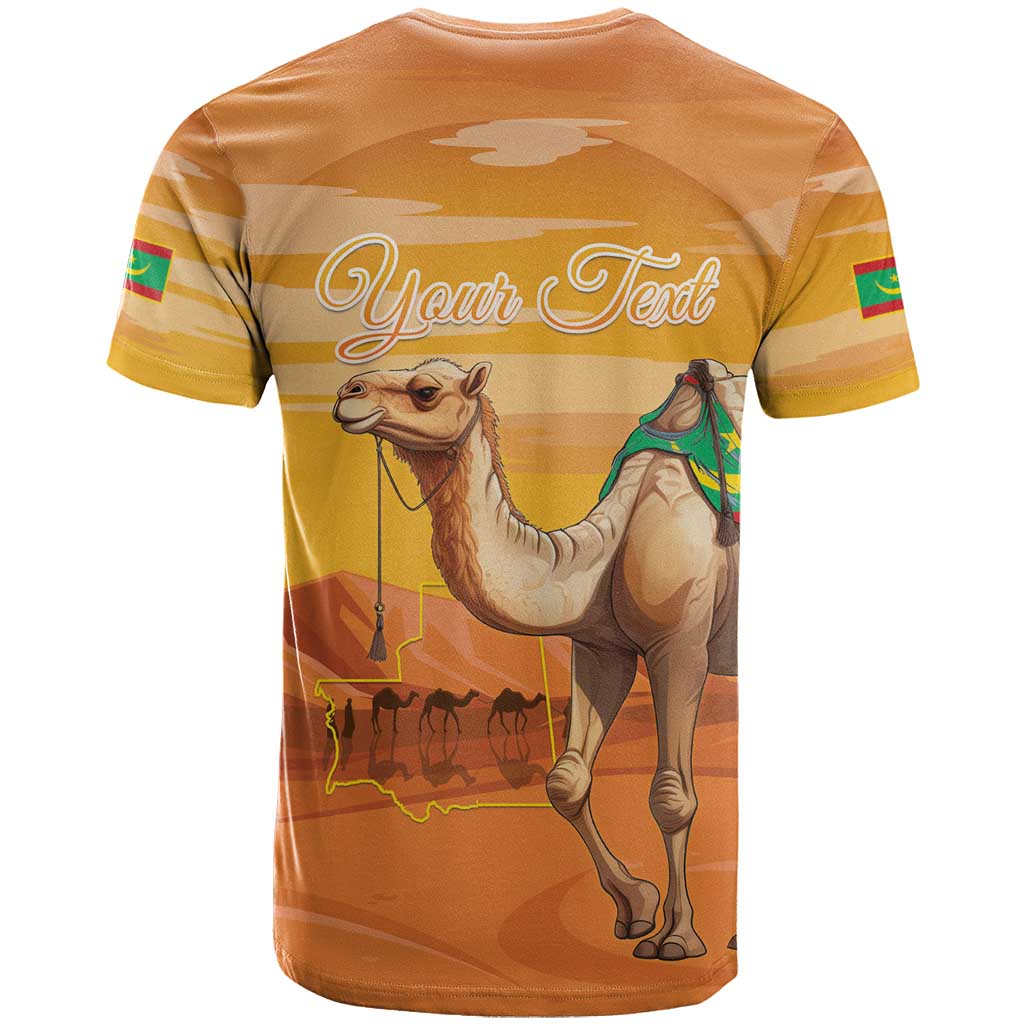 Personalized Mauritania Sahara T-Shirt Camel With Map Graphic Tee