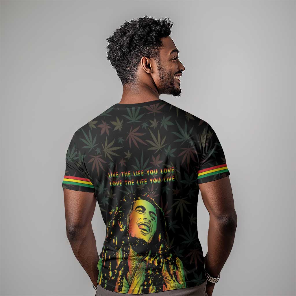 Legend Reggae Marley Football T-Shirt Rasta Lion Graphic Tee