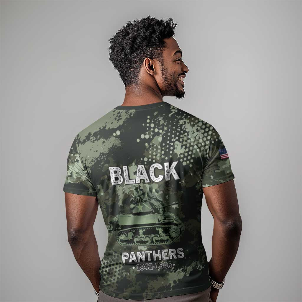 761st Tank Battalion Black Panthers T-Shirt WWII Military Camouflage Graphic Tee