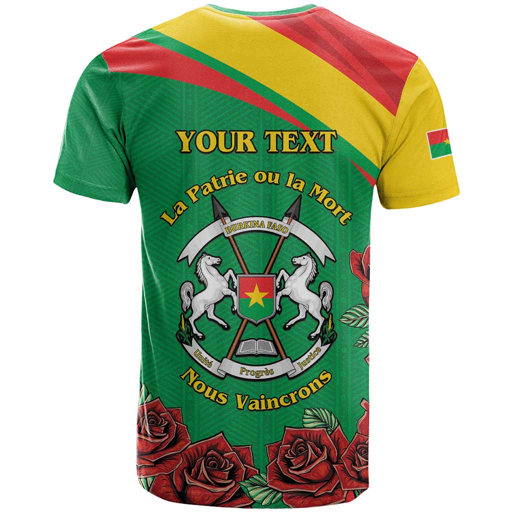 Personalised Burkina Faso Republic Day T-Shirt Happy 66th Anniversary with White Stallion Graphic Tee