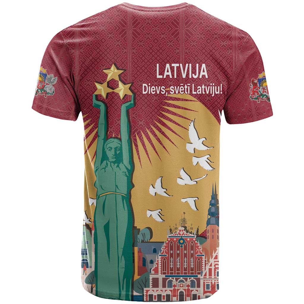 Latvia Independence Day T-Shirt Latvija with Freedom Monument Graphic Tee