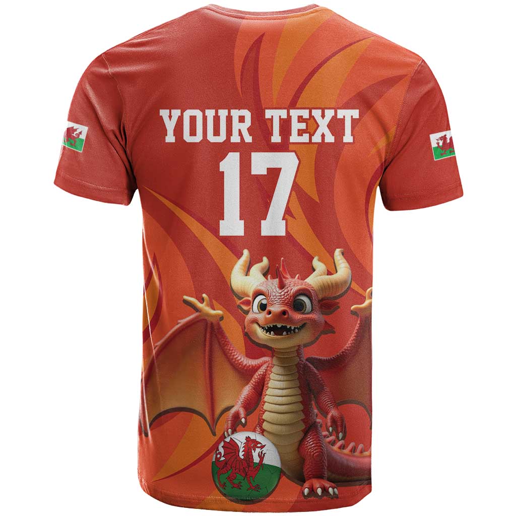 Custom Wales Football Go Champions T-Shirt Cymru am byth Red Style Graphic Tee