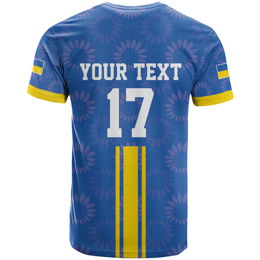 Custom Ukraine Football T-Shirt Blue Style Graphic Tee