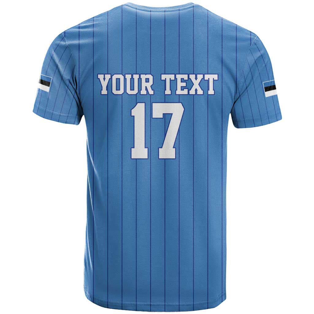 Custom Estonia Football T-Shirt Retro Jersey Blue Version Graphic Tee
