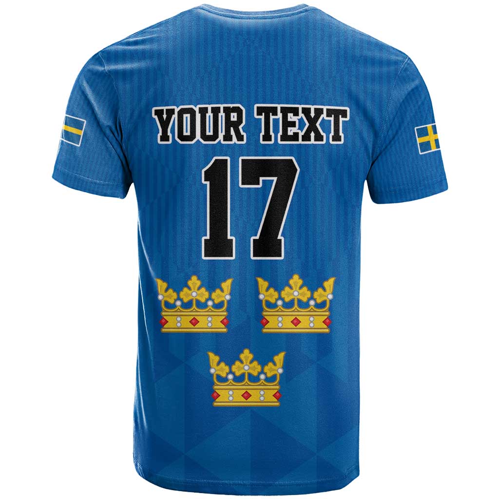 Custom Sweden Ice Hokey Go Champions T-Shirt Blue Style Graphic Tee