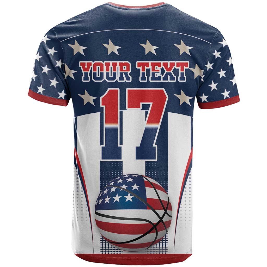 Custom United States Basketball T-Shirt USA Eagle Mascot Style Graphic Tee