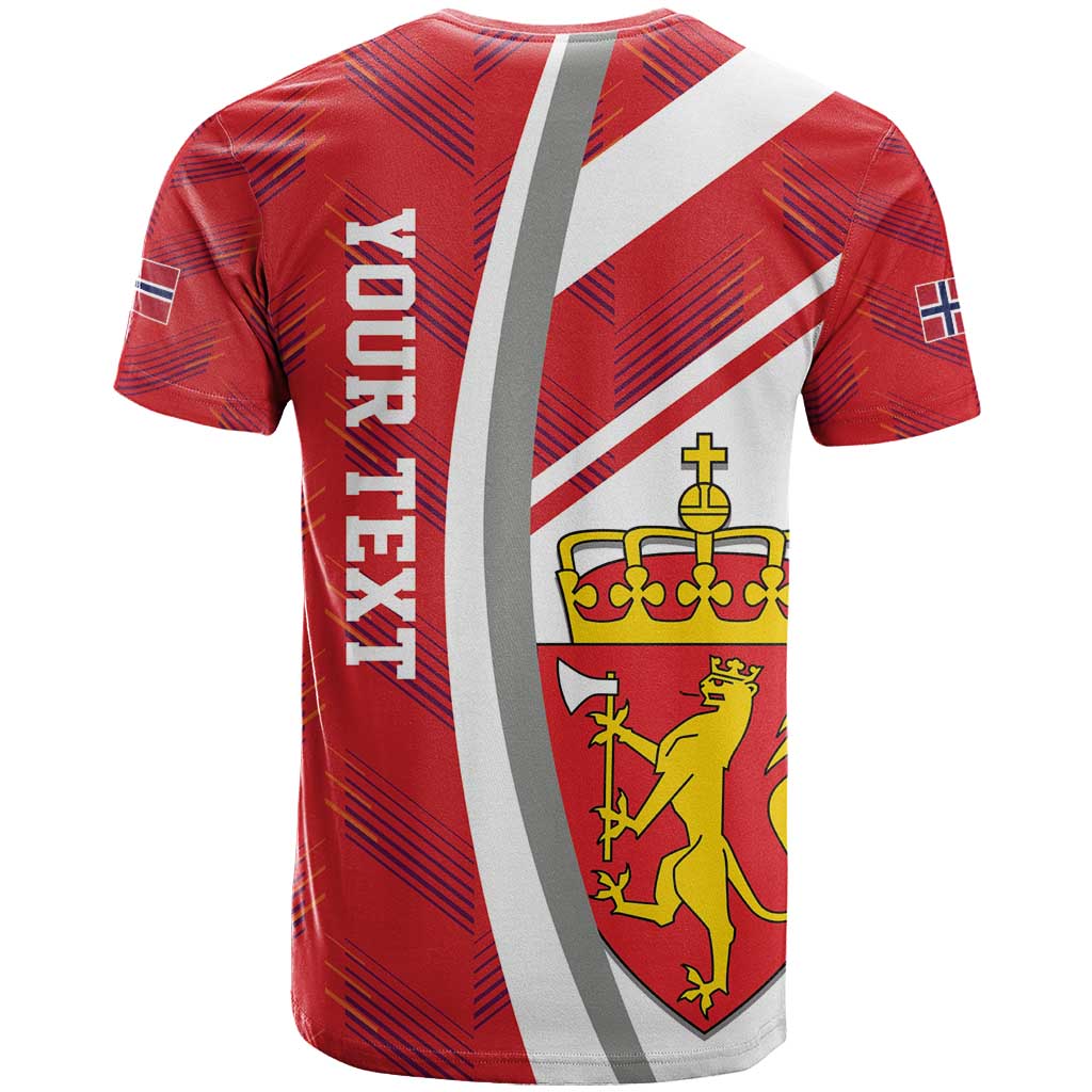 Personalized Norway Coat of Arms T-Shirt Golden Lion Graphic Tee