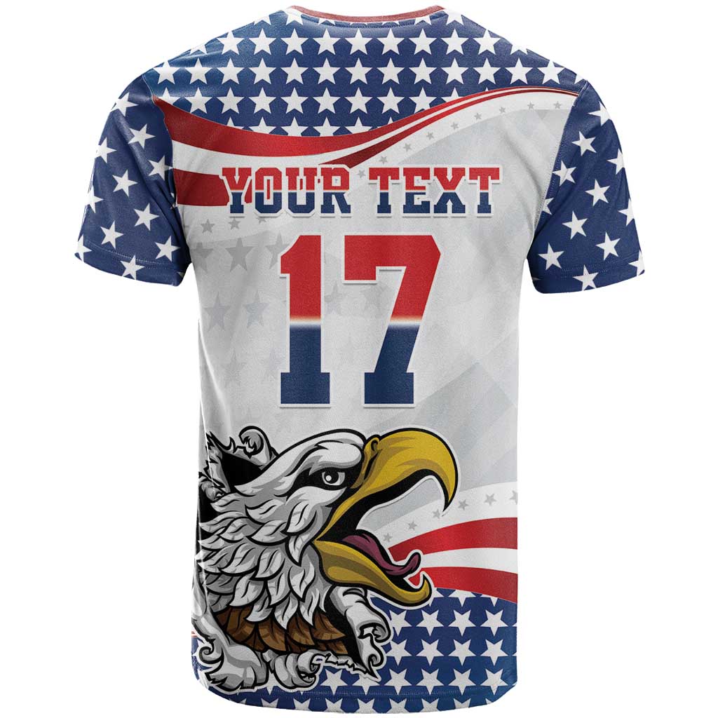 Custom United States Soccer T-Shirt USA Eagle Mascot Style Graphic Tee