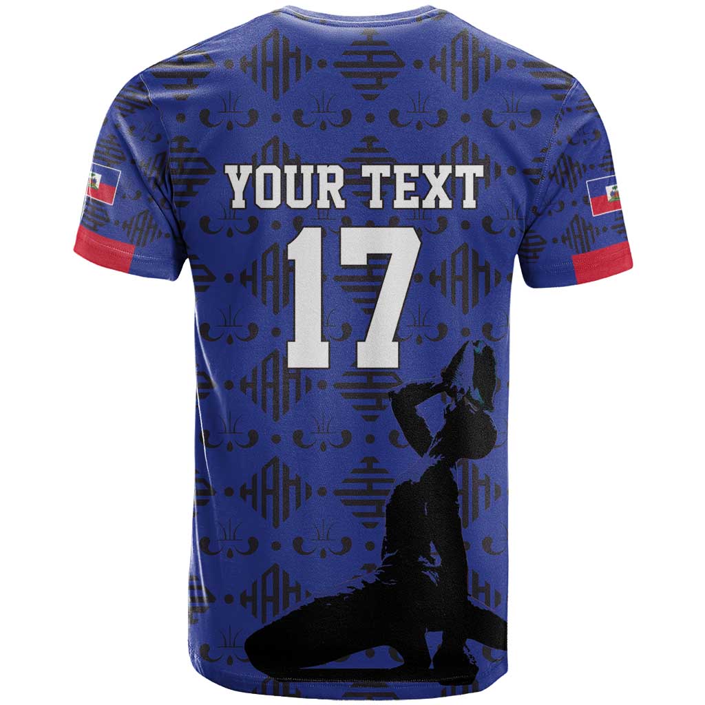 Custom Haiti Football T-Shirt Come on Les Grenadiers Blue Style Graphic Tee