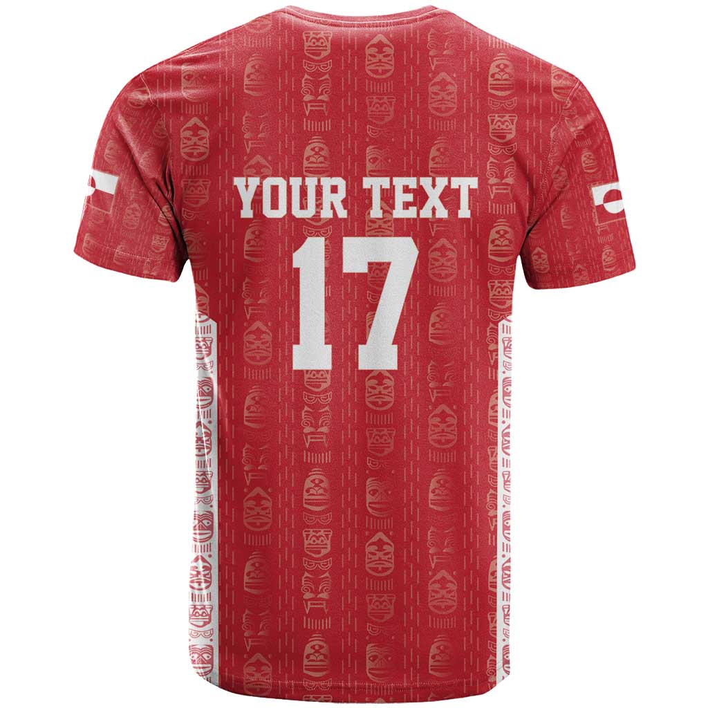 Custom Greenland Football 2024-25 T-Shirt Tupilaq Pattern Graphic Tee