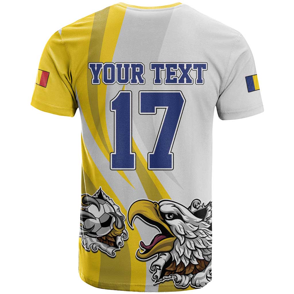 Custom Romania Football With Eagle Mascot T-Shirt Sporty Style Graphic Tee