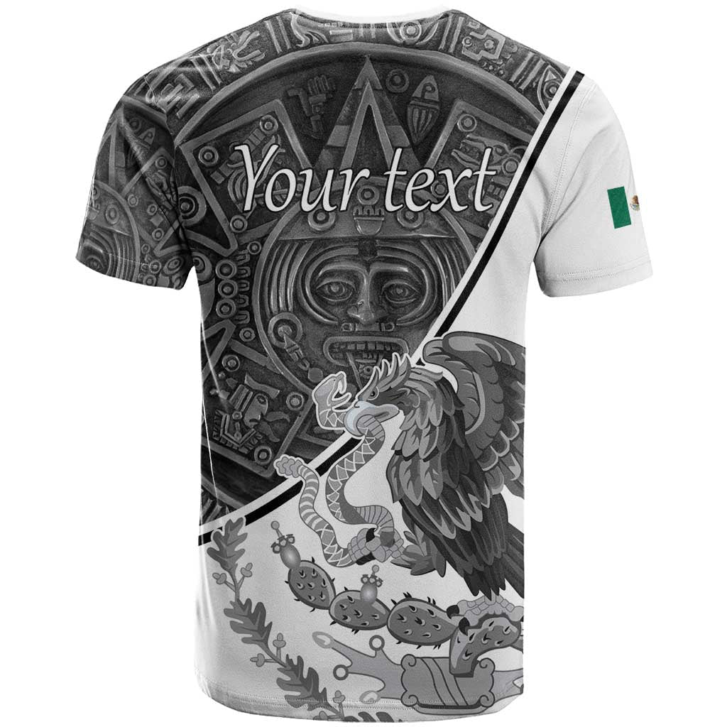 Personalized Mexico Aztec Calendar T-Shirt Flag and Coat of Arms Graphic Tee